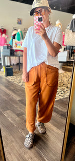 Load image into Gallery viewer, Rust Curved Cropped Pants
