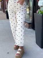 Load image into Gallery viewer, Polka Dot Twill Ankle Denim (run small)
