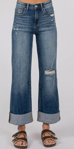 MD High Rise Loose-Straight
W/Double Cuffed Hem Jeans