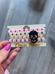 Skull Charm Multi Bracelet Stack