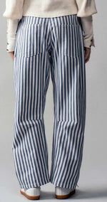 Load image into Gallery viewer, Urban Daisy Railroad Pinstripe Utility Pant
