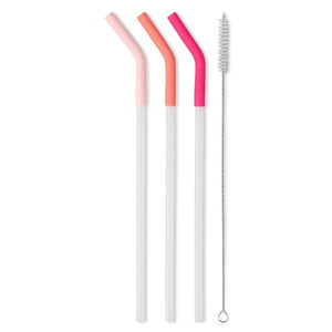 SWIG Blush/Coral/Hot Pink Reusable Straw Set for Mega Mugs