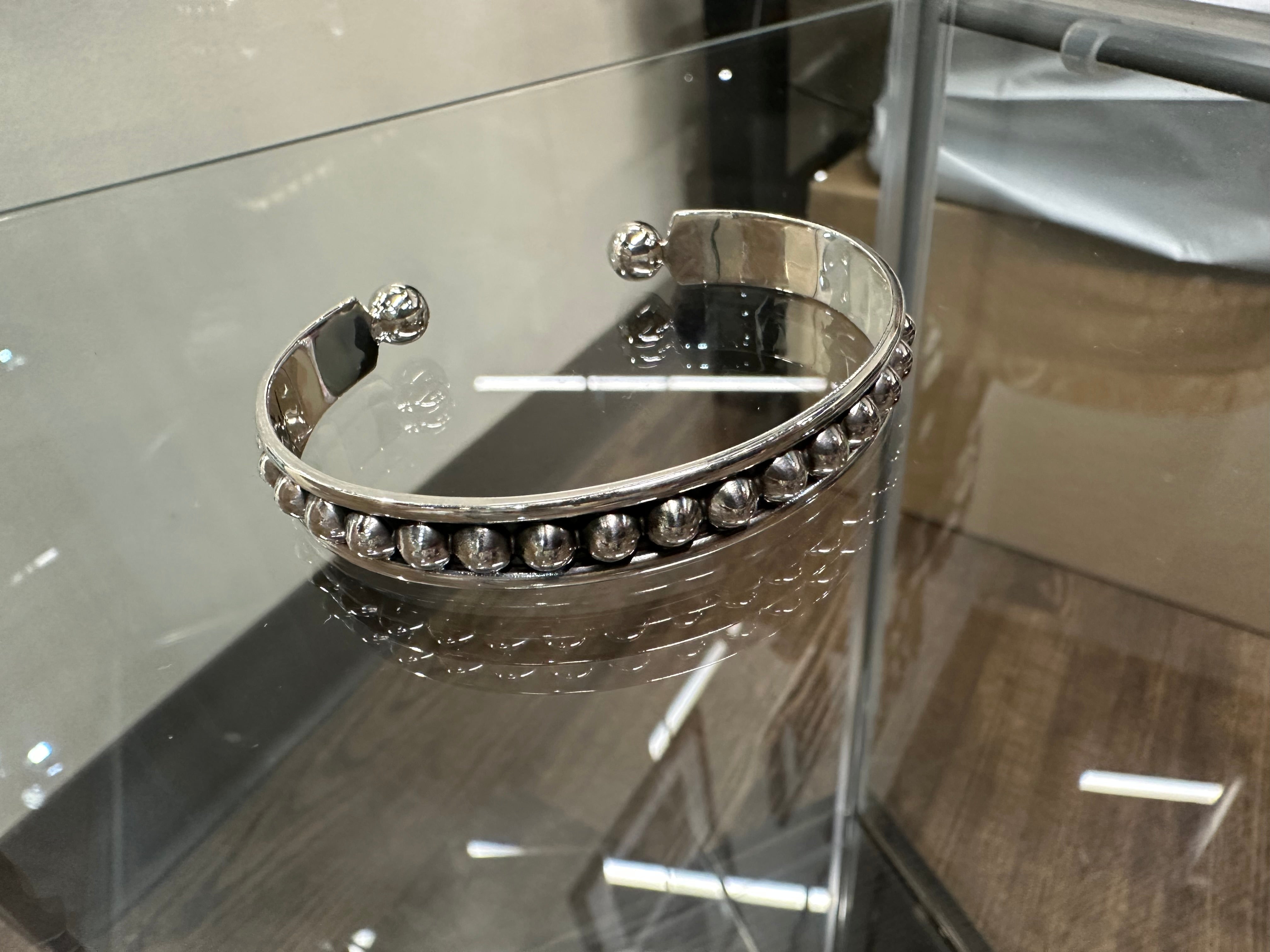 Sterling Silver Pearl Cuff W/Pearl Detail