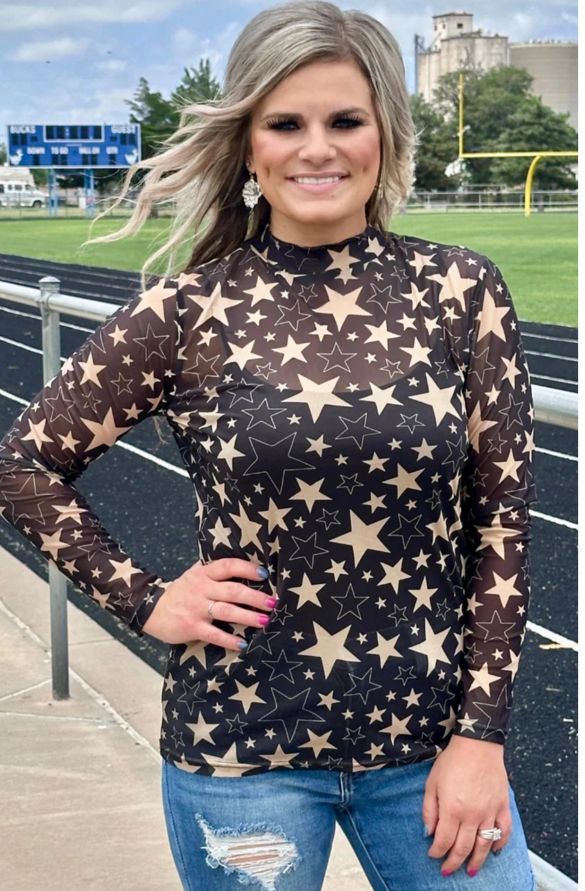 STERLING KREEK GO TEAM GO BLACK AND GOLD MESH