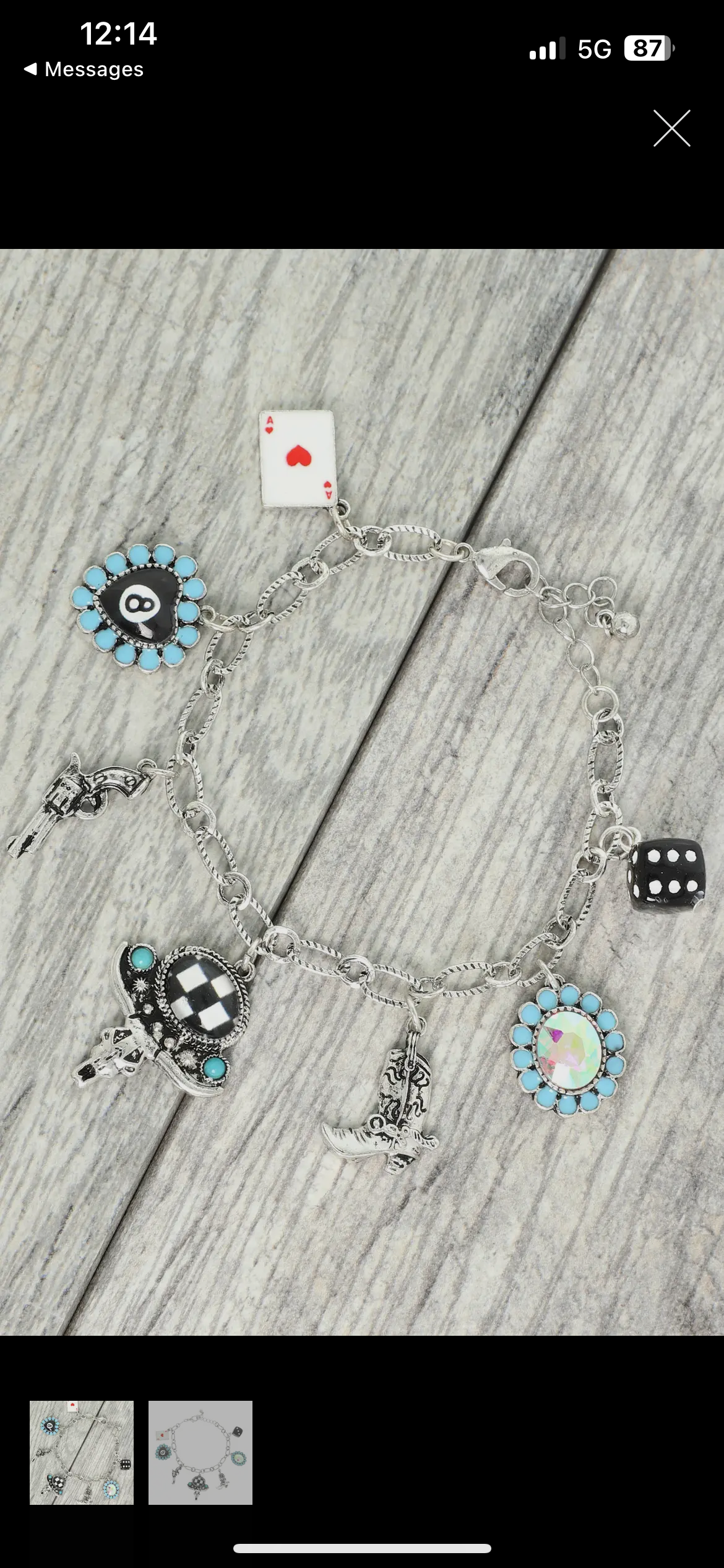 Western Theme Multi Charm Bracelet (Longhorn)