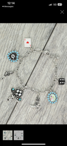 Western Theme Multi Charm Bracelet (Longhorn)