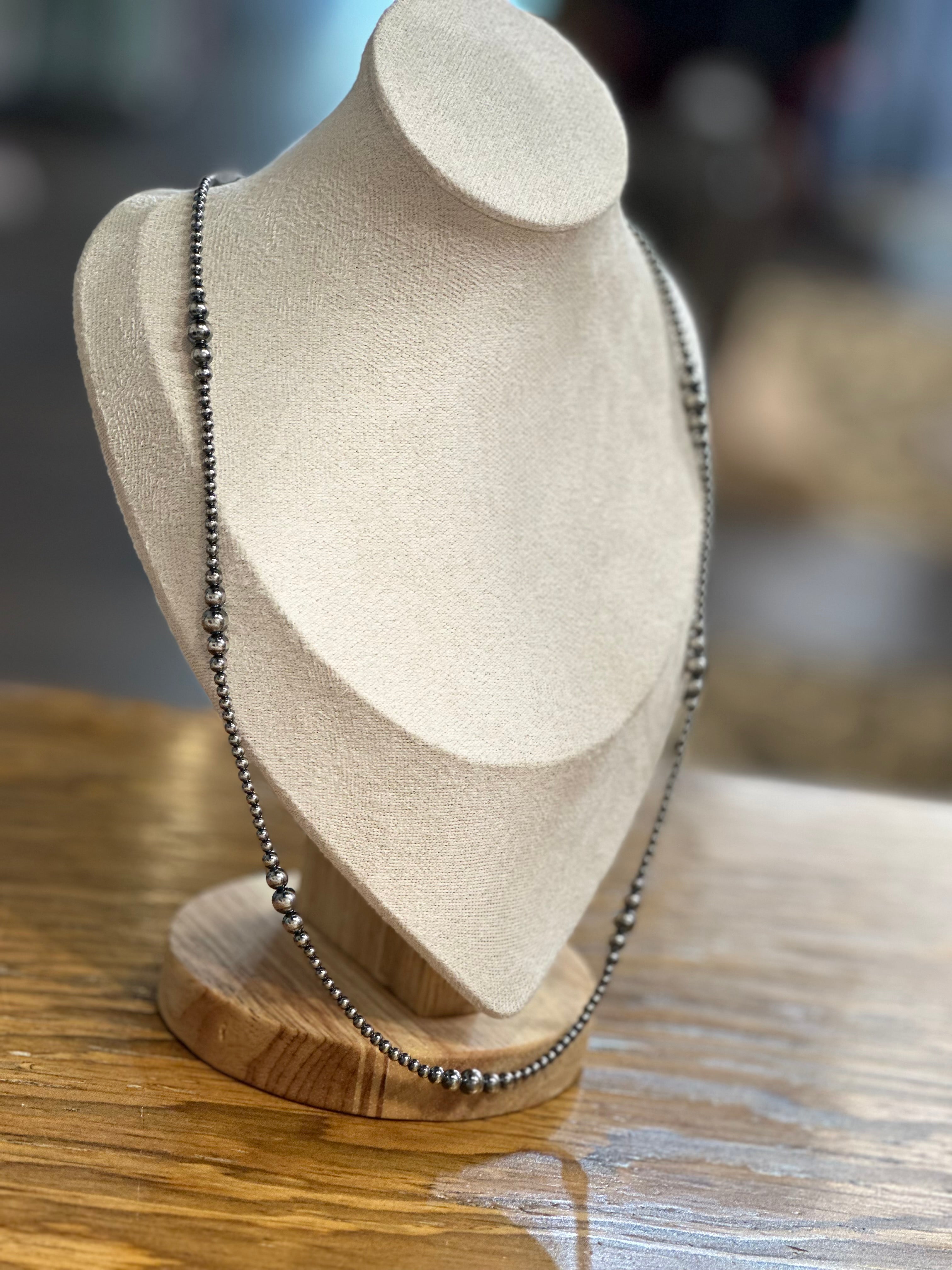 Sterling Silver Graduated Pearl Necklace