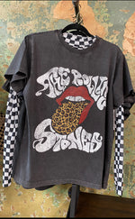 Load image into Gallery viewer, Livylu The Rolling Stones Leopard Words
Smoke Licensed Hi-Dive Tee
