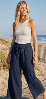 Load image into Gallery viewer, Sewn &amp; Seen ~ Relaxed Wide Leg Lightweight Drawstring Pants
