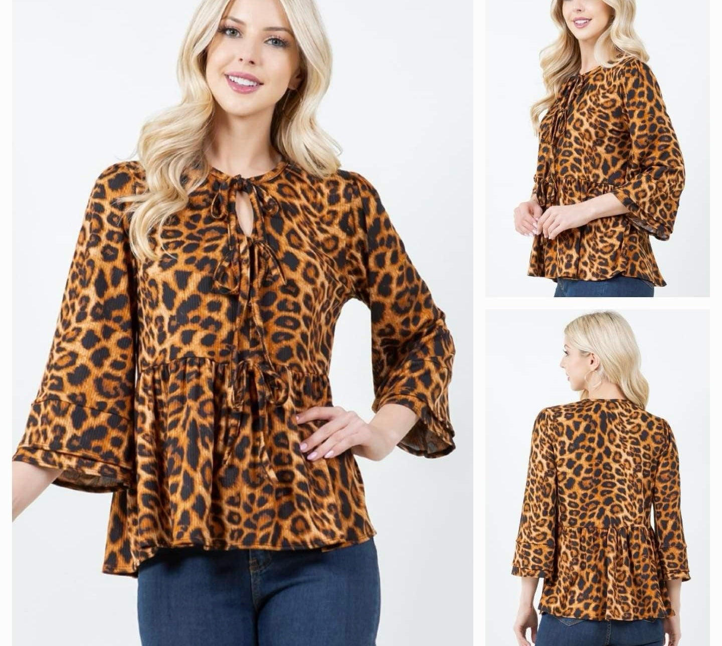 Leopard Bow Top