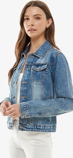 Load image into Gallery viewer, BLUE AGE ~ Ladies Casual Denim Jacket
