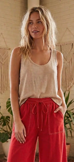 Load image into Gallery viewer, Sewn &amp; Seen ~ Relaxed Wide Leg Lightweight Drawstring Pants
