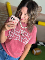 Load image into Gallery viewer, LivyLu ~ Ou Sooners Polka Dot Puff Ink Crimson Comfort Colors Tee * Licensed

