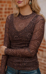 Load image into Gallery viewer, STERLING KREEK ~ BRONZED BLOOM MESH TOP
