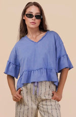 Load image into Gallery viewer, Very J Mineral Wash Ruffle Sleeve
