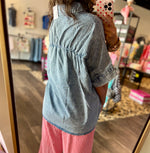 Load image into Gallery viewer, Very J Mineral Washed Chambray Top
