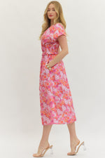 Load image into Gallery viewer, Entro Pink Floral W/Zipper Detail
