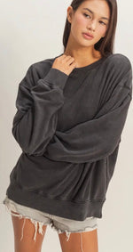 Load image into Gallery viewer, Double Zero ~ Mineral Washed Crew Neck Sweatshirt

