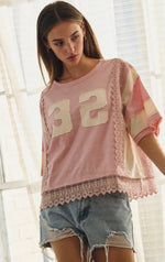 Load image into Gallery viewer, Oddi Washed Vintage Lace Hem Top
