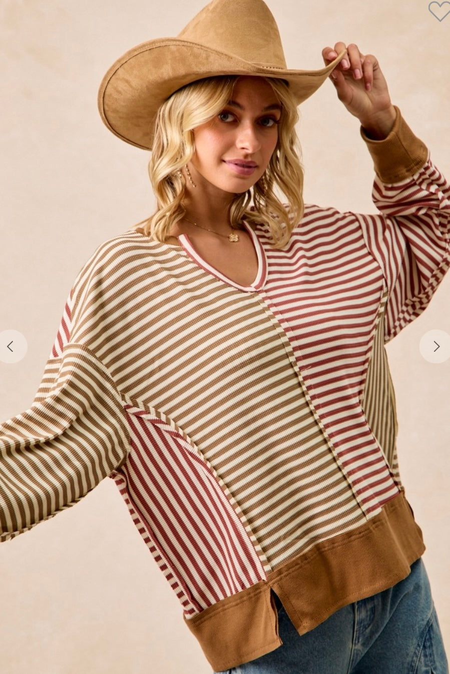 Stripe Thermal Knit Color Block