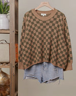 Load image into Gallery viewer, MELLO ~ Checker Knit Sweater
