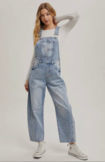 Load image into Gallery viewer, Denim Barrel Overalls
