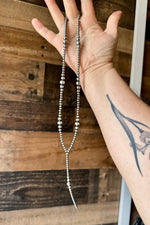 Load image into Gallery viewer, Lariat graduated sterling silver pearl
