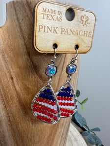 Pink Panache Flag Beaded Ear Ring