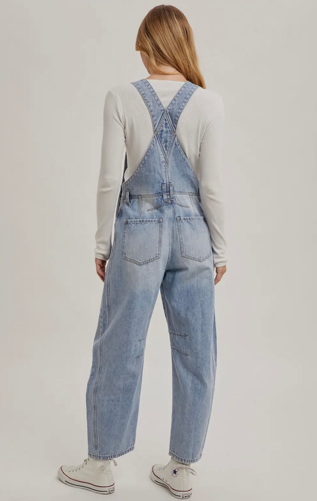 Denim Barrel Overalls