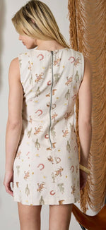 Load image into Gallery viewer, J.O.A. ~ Western Print Sleeveless Denim Mini Dress
