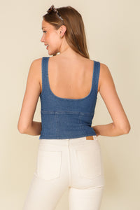 Timing Denim Darling Top W/Side Zipper