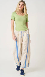 Load image into Gallery viewer, Nylon Barrel Leg W/Sporty Stripe Pant
