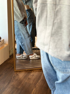 Side Checked Barrel Denim
