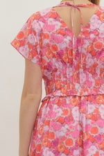 Load image into Gallery viewer, Entro Pink Floral W/Zipper Detail
