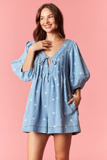 Load image into Gallery viewer, Pleated V-neck Dot Mini With Front Tie
