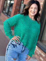 Load image into Gallery viewer, Green Chenille Sweater
