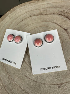 Sterling Silver Pink Conch Stud