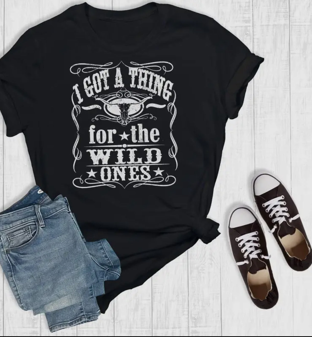 I Got A Thing For The Wild Ones Graphic Tee Black