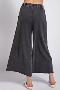 Washed Terry Knit Wide Leg