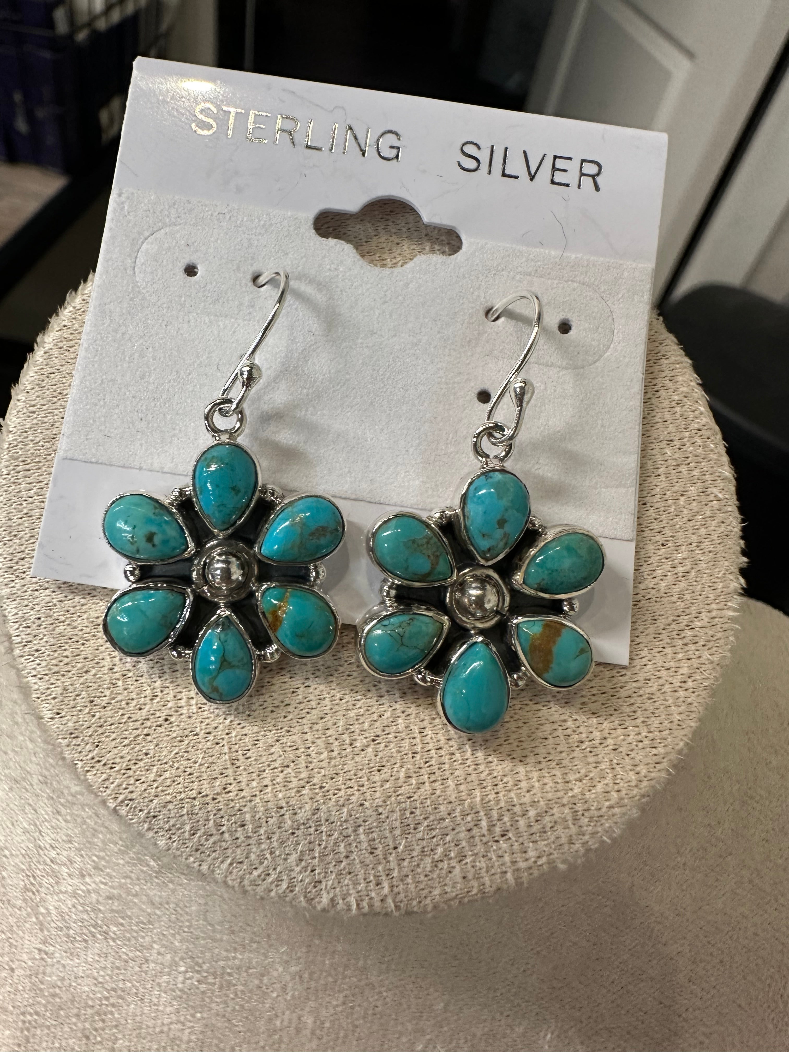 Sterling Silver Flower Ear Ring