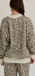 LE LIS • Long Sleeve Leopard Print Sweatshirt & Sweatpant Set