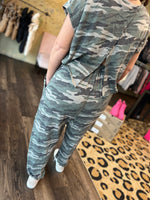 Load image into Gallery viewer, Camo Curtain Back Jumpsuit

