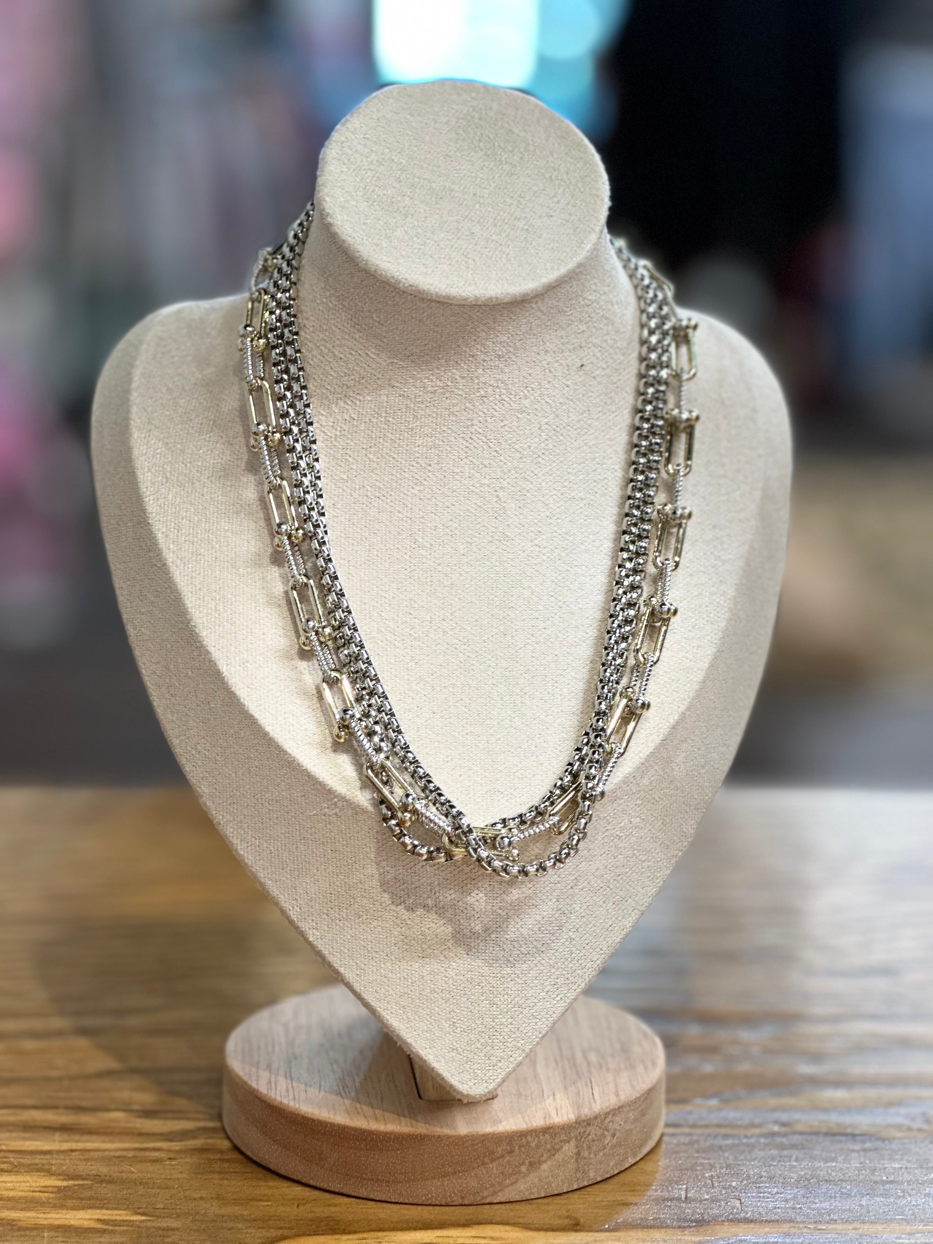 Three Layer Two Tone Neckalce