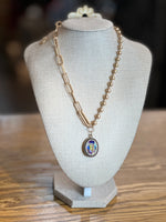 Load image into Gallery viewer, Pink Panache Frost Paperclip/Pearl Necklace
