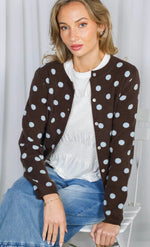 Load image into Gallery viewer, Vine &amp; Love Playful Polka Dot Cardigan
