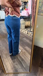 Load image into Gallery viewer, Risen High Waist Front Seam Wide Leg Denim
