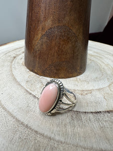 Sterling Silver Pink Conch Ring