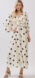 Load image into Gallery viewer, Peace Love Line ~ Polka Dot Printed Midi Dress

