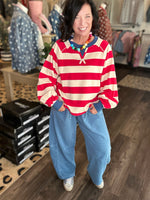 Load image into Gallery viewer, Red White Striped Pullover
