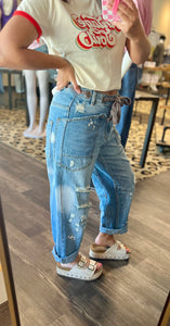 Washed Distressed Rope Denim